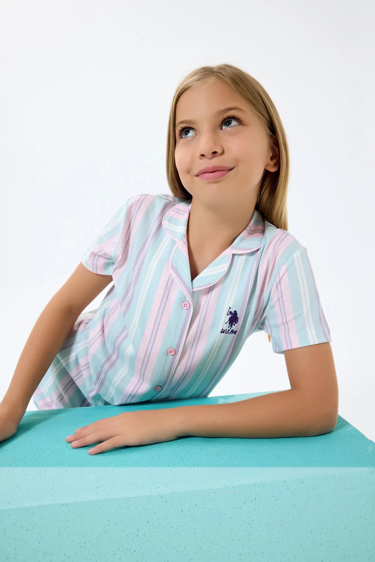U.S. Polo Assn. Sea Green Girls Sea Green Shirt and Short Set SKU: US2534_Sea Green Image 05
