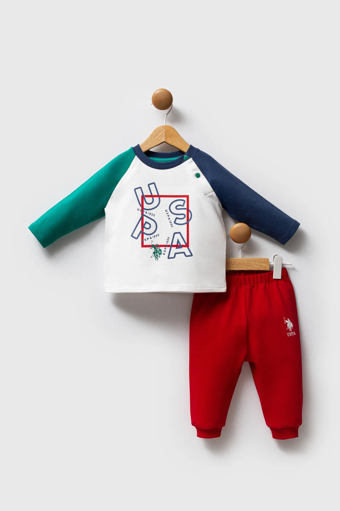 U.S. Polo Assn._White/Green_2 Pieces Set_USB2571_WhiteGreen_01