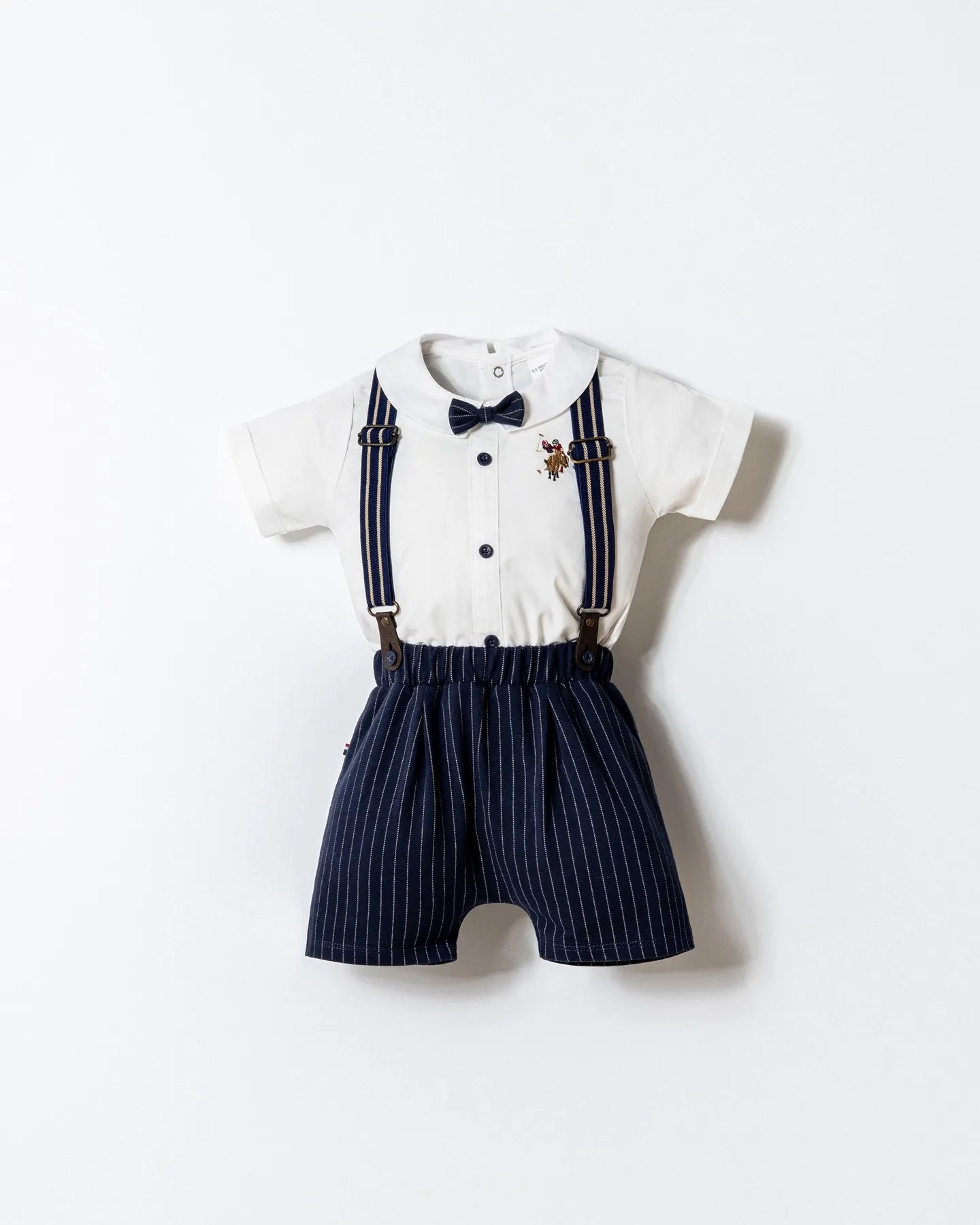 U.S. Polo Assn. White Baby Boy White Two Pieces Set SKU: USB2921_White Image 01