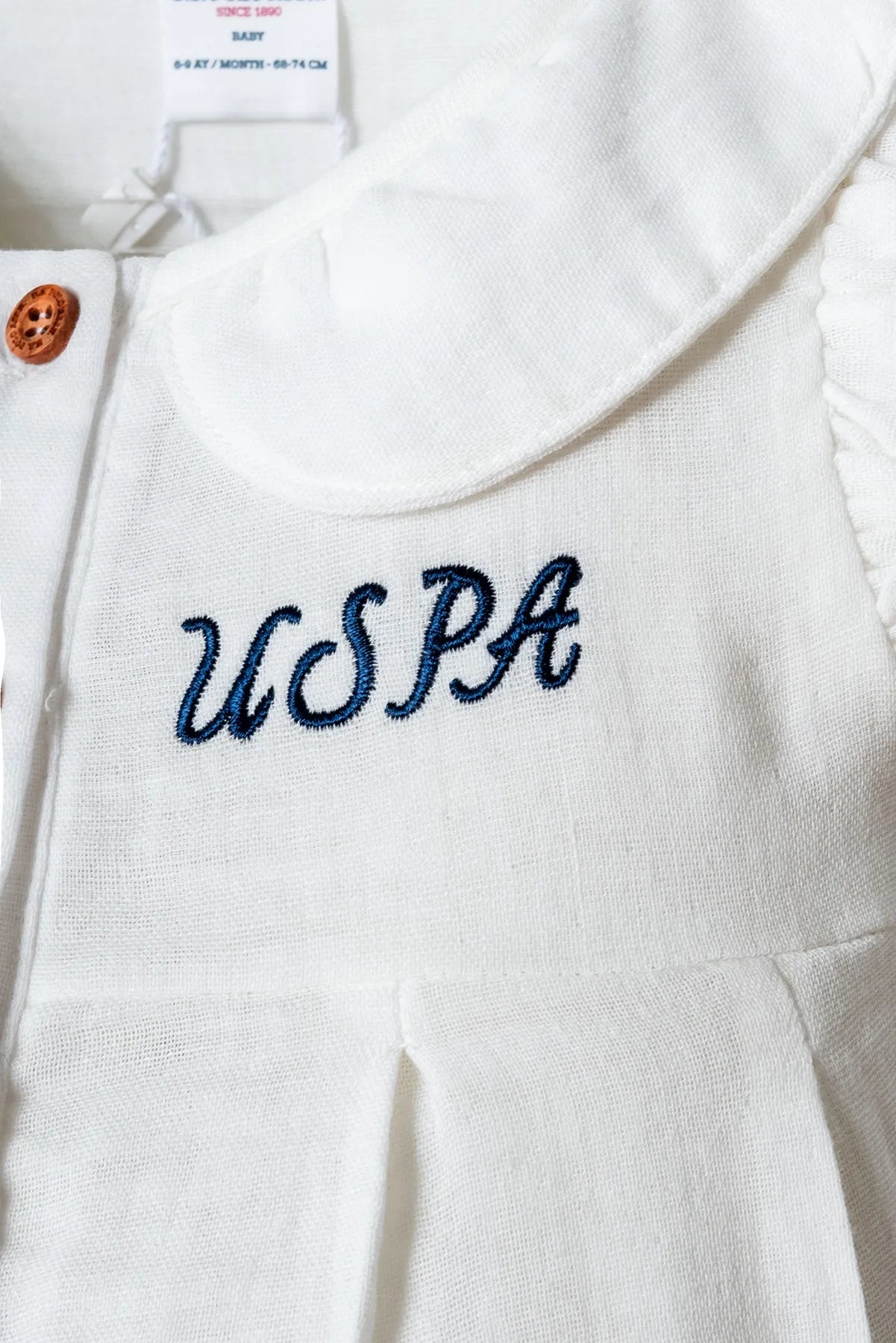 U.S. Polo Assn. Ecru Baby Girl Ecru Two Pieces Set SKU: USB2968_Ecru Image 02