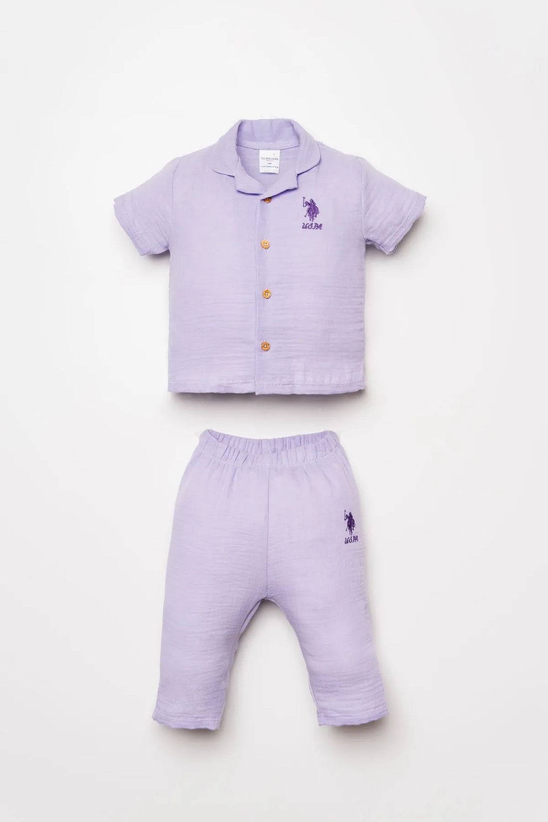 U.S. Polo Assn. Light Lilac Baby Girl Light Lilac Shirt Pyjamas SKU: USB2978_Light Lilac Image 01