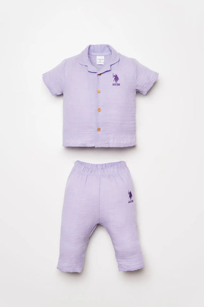 U.S. Polo Assn. Light Lilac Baby Girl Light Lilac Shirt Pyjamas SKU: USB2978_Light Lilac Image 01
