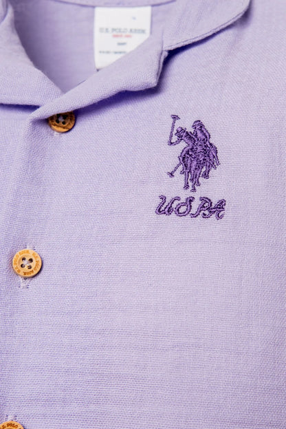 U.S. Polo Assn. Light Lilac Baby Girl Light Lilac Shirt Pyjamas SKU: USB2978_Light Lilac Image 04