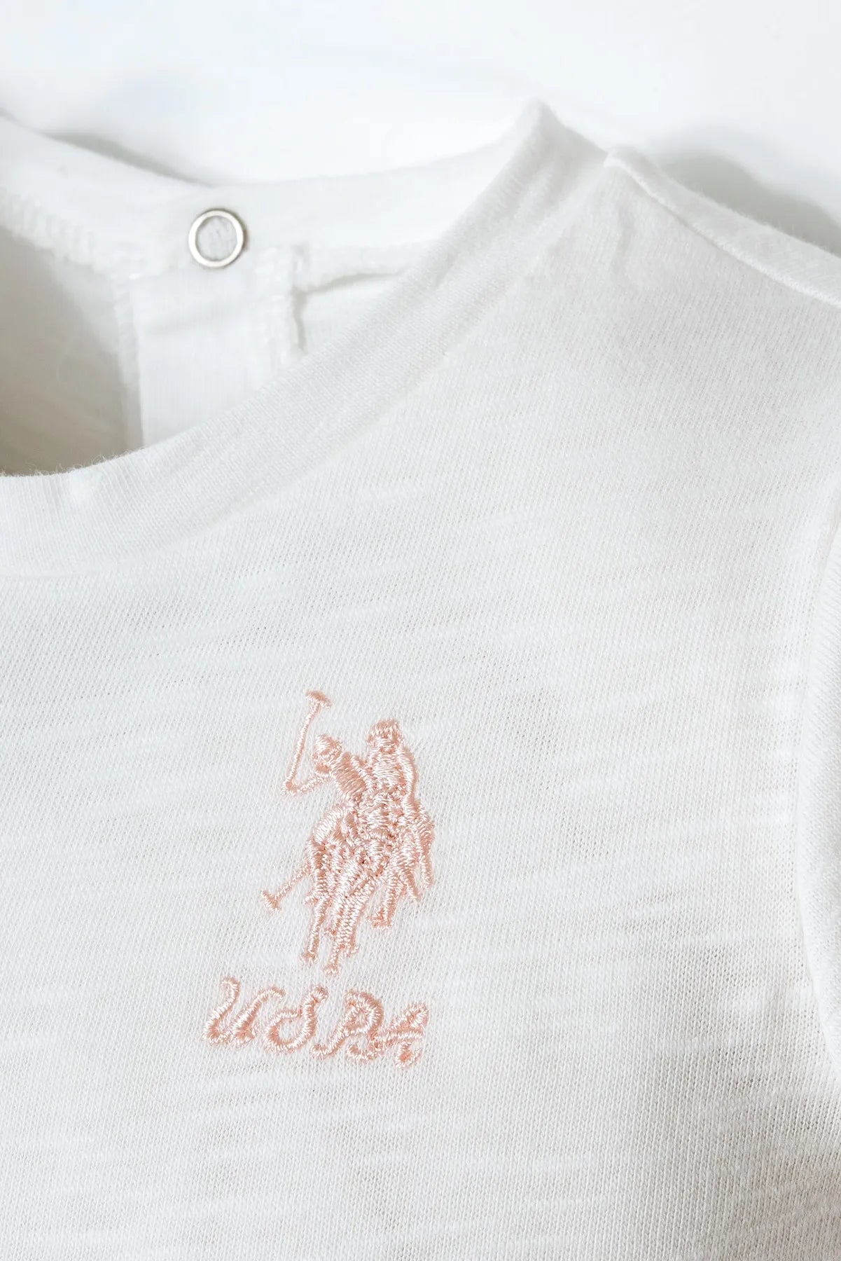 U.S. Polo Assn. White-Powder Baby Girl White-Powder T-Shirt and Short Set SKU: USB2987_White-Powder Image 02
