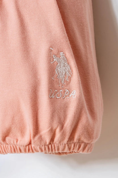 U.S. Polo Assn. White-Powder Baby Girl White-Powder T-Shirt and Short Set SKU: USB2987_White-Powder Image 03