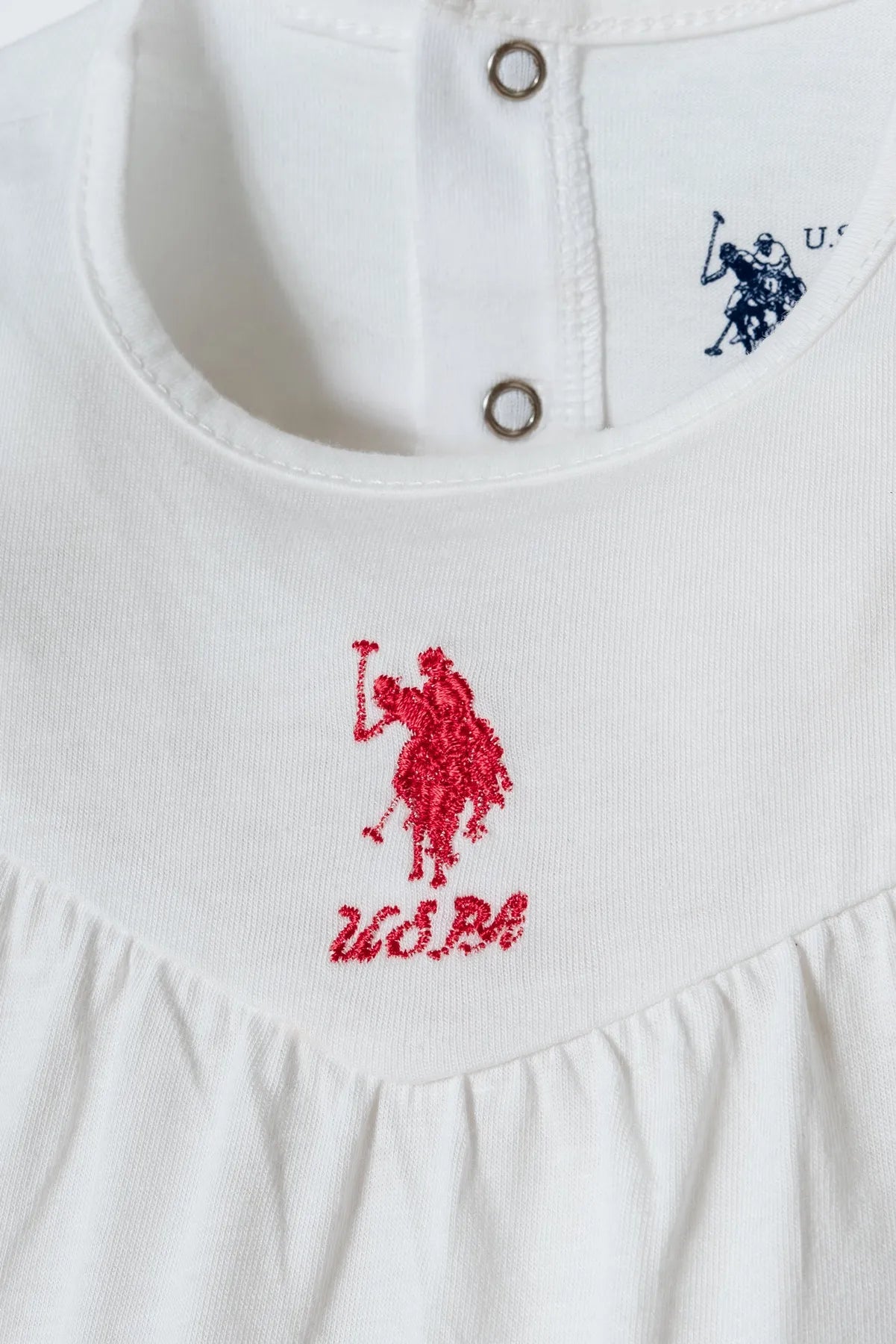 U.S. Polo Assn. White Baby Girl White Two Pieces Set SKU: USB3002_White Image 05