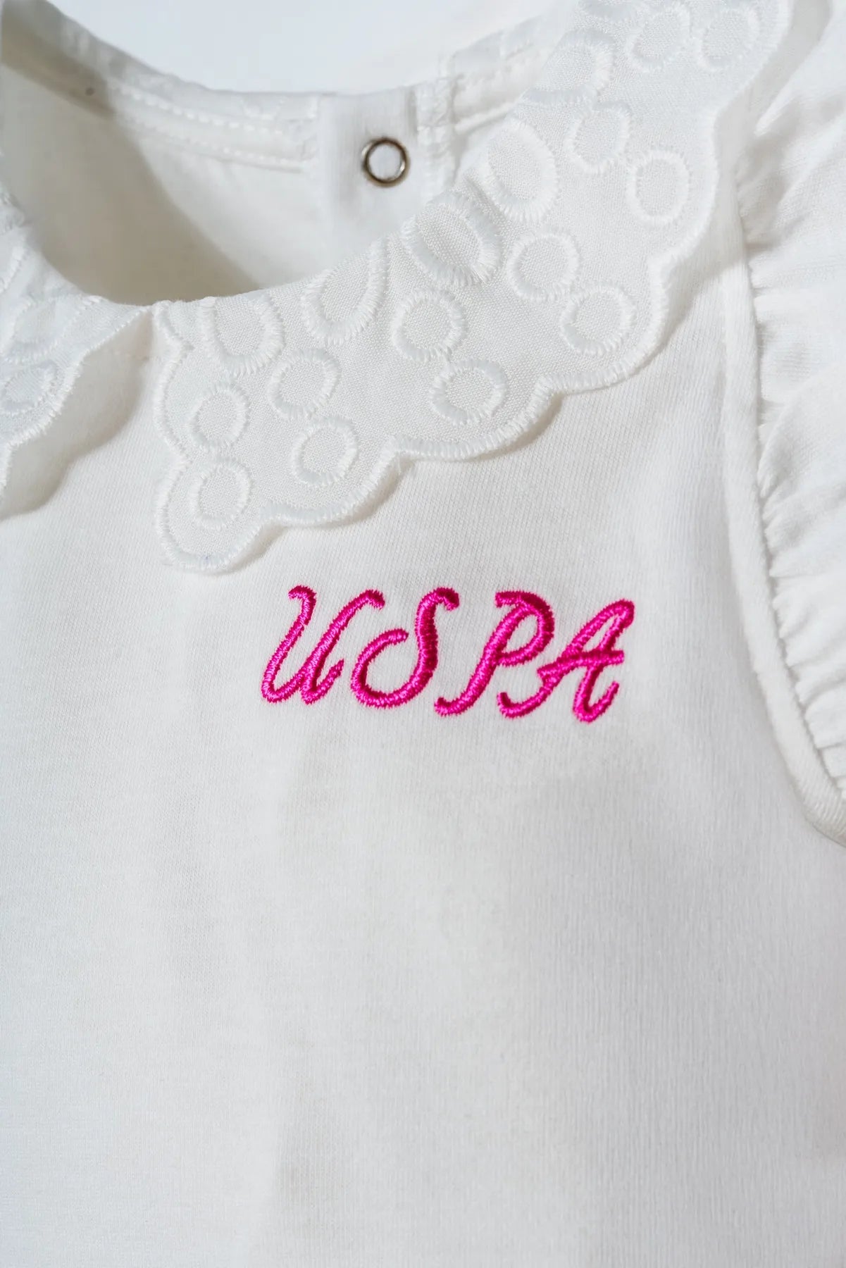 U.S. Polo Assn. White Baby Girl White T-Shirt and Short Set SKU: USB3004_White Image 02
