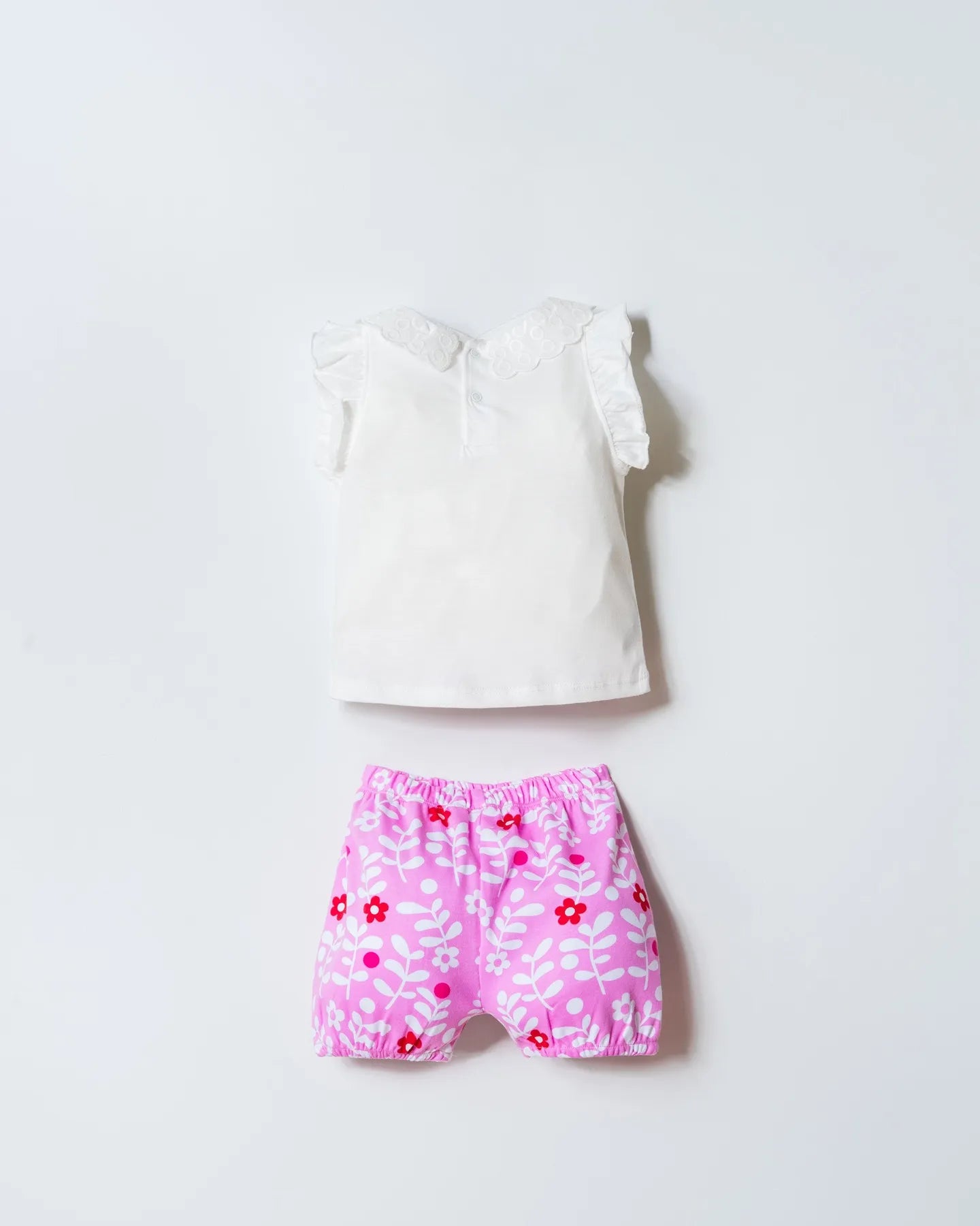 U.S. Polo Assn. White Baby Girl White T-Shirt and Short Set SKU: USB3004_White Image 04