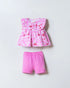 U.S. Polo Assn. Pink Baby Girl Pink T-Shirt and Short Set SKU: USB3005_Pink Image 01