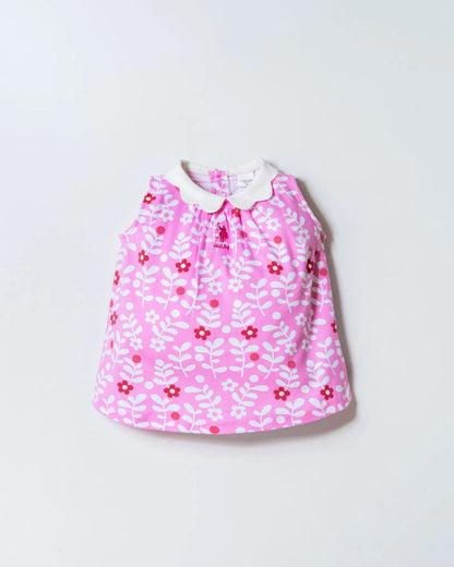 U.S. Polo Assn. Pink Baby Girl Pink Dress SKU: USB3006_Pink Image 01