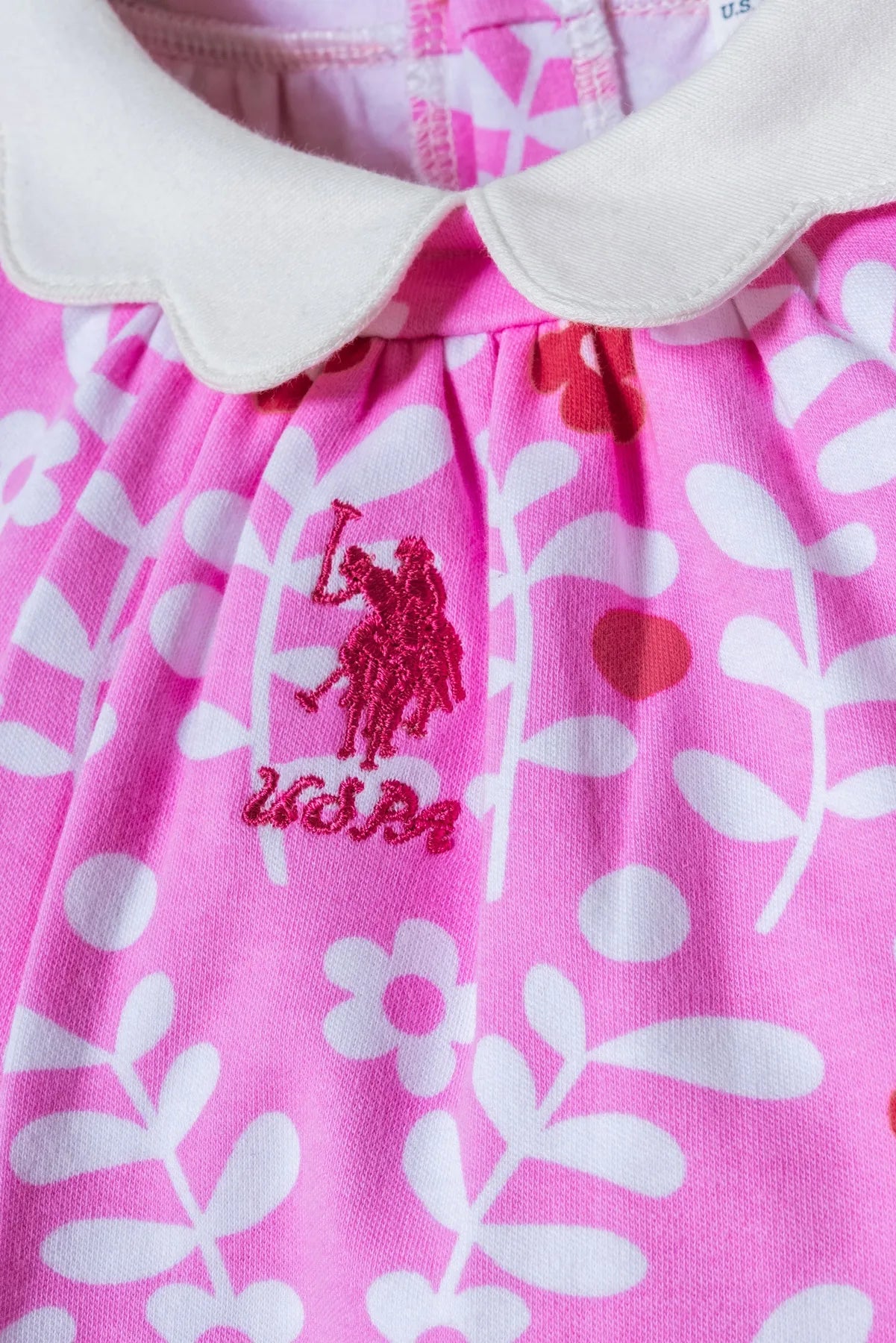 U.S. Polo Assn. Pink Baby Girl Pink Dress SKU: USB3006_Pink Image 02