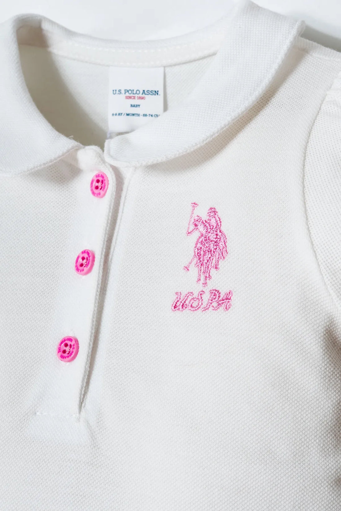 U.S. Polo Assn. White Baby Girl White Dress SKU: USB3027_White Image 02