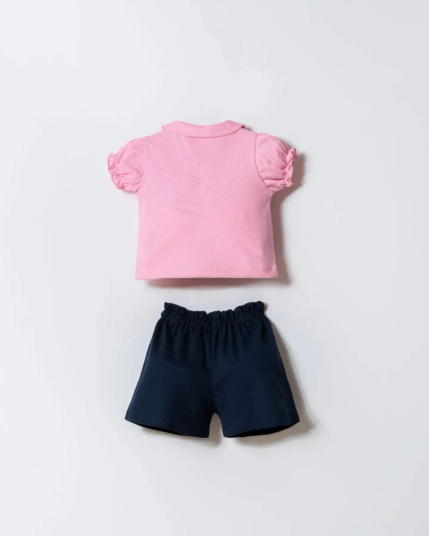 U.S. Polo Assn. Pink Baby Girl Pink T-Shirt and Short Set SKU: USB3028_Pink Image 04