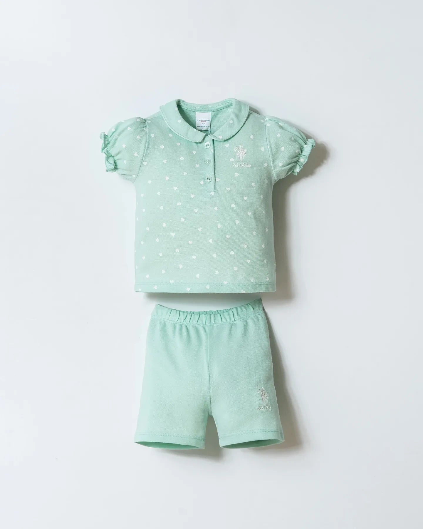 U.S. Polo Assn. Nile Baby Girl Nile T-Shirt and Short Set SKU: USB3029_Nile Image 01