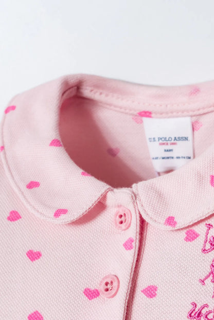 U.S. Polo Assn. Powder Baby Girl Powder T-Shirt and Short Set SKU: USB3029_Powder Image 06