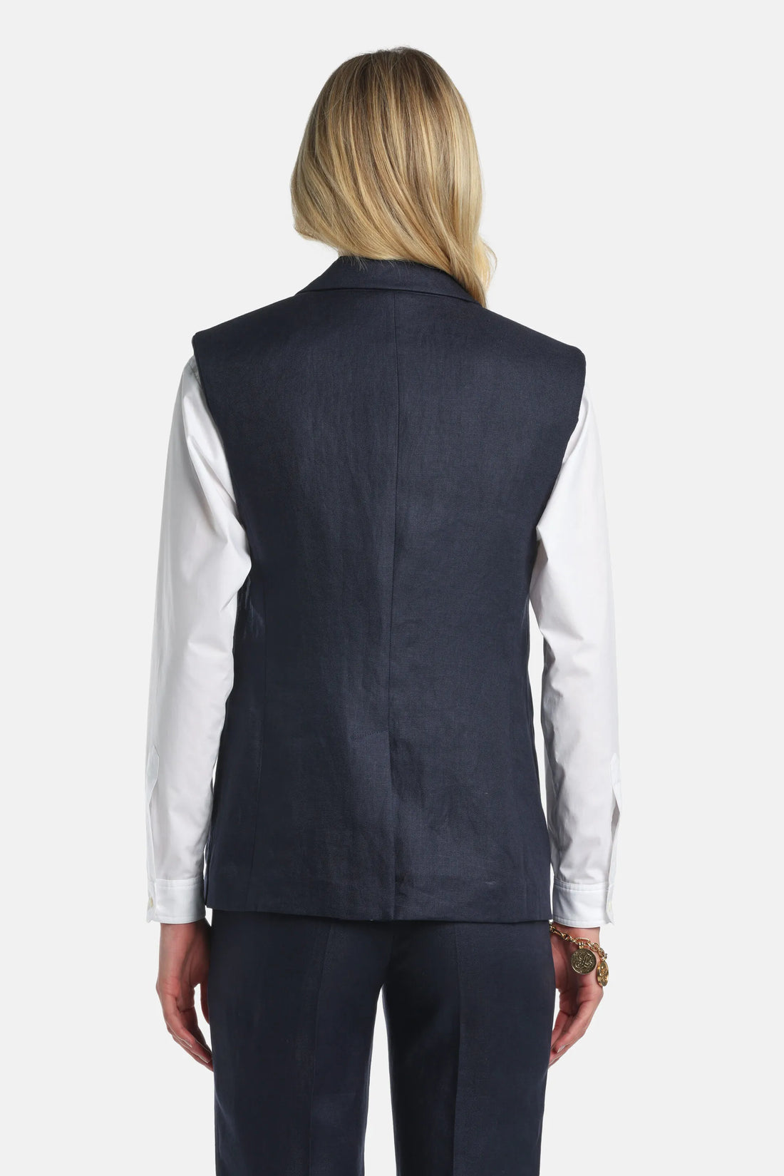 Luisa Spagnoli Blu Women Valeggio - Sleeveless Blazer SKU: VALEGGIO_1234 Image 02
