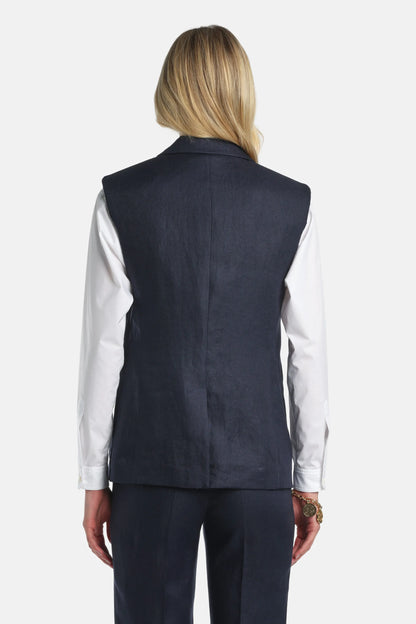 Luisa Spagnoli Blu Women Valeggio - Sleeveless Blazer SKU: VALEGGIO_1234 Image 02