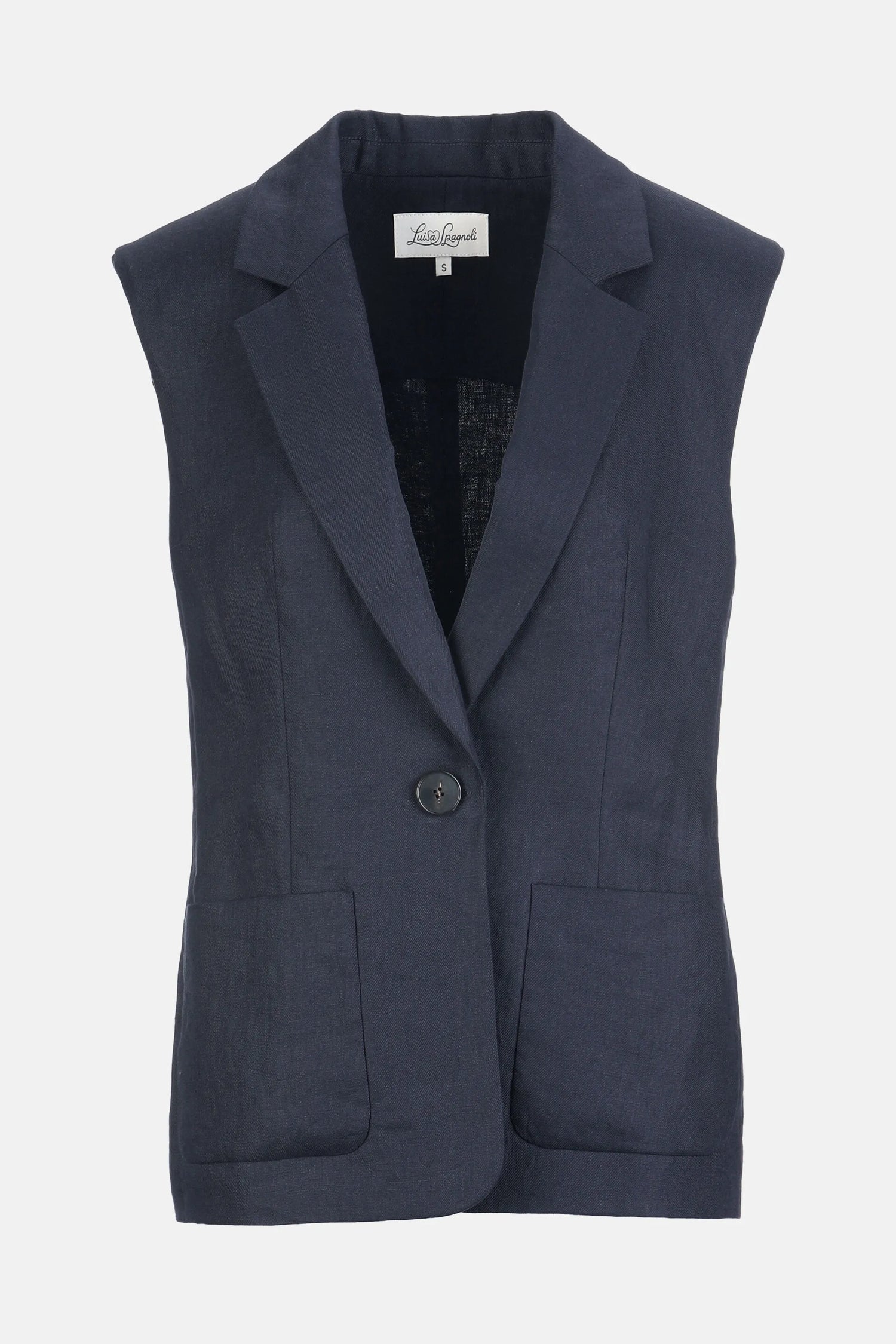 Luisa Spagnoli Blu Women Valeggio - Sleeveless Blazer SKU: VALEGGIO_1234 Image 06