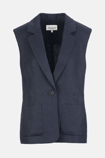 Luisa Spagnoli Blu Women Valeggio - Sleeveless Blazer SKU: VALEGGIO_1234 Image 06