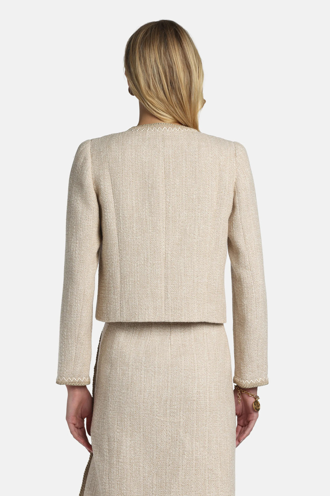 Luisa Spagnoli_Beige_Vasari - Bon-Ton Jacket With Gold Details_VASARI_3094_02