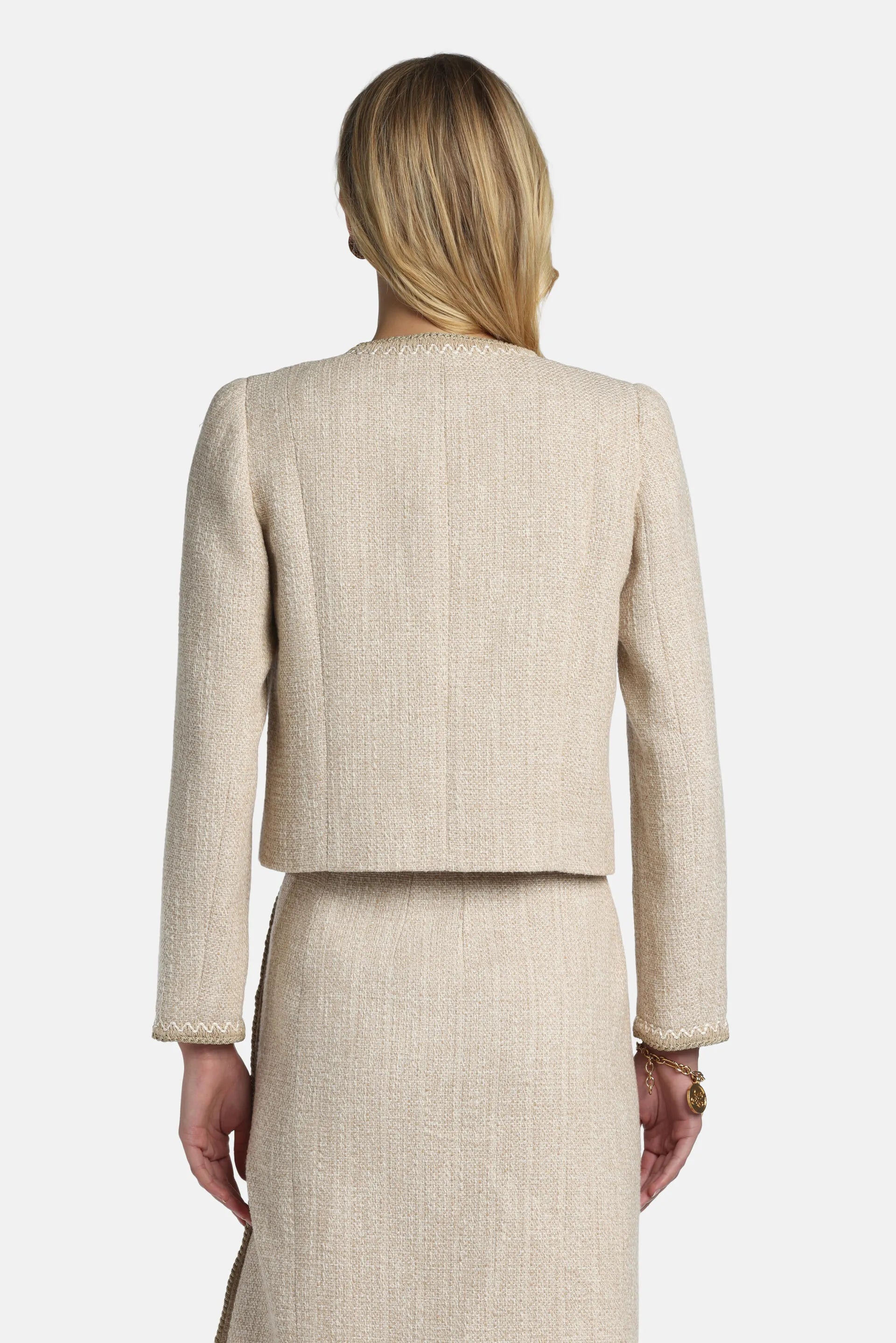 Luisa Spagnoli_Beige_Vasari - Bon-Ton Jacket With Gold Details_VASARI_3094_02