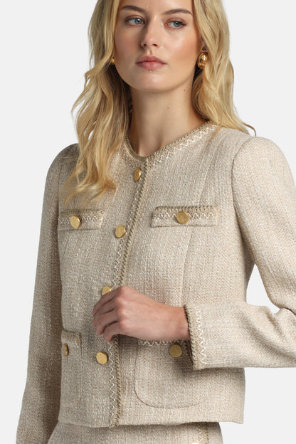 Luisa Spagnoli_Beige_Vasari - Bon-Ton Jacket With Gold Details_VASARI_3094_03