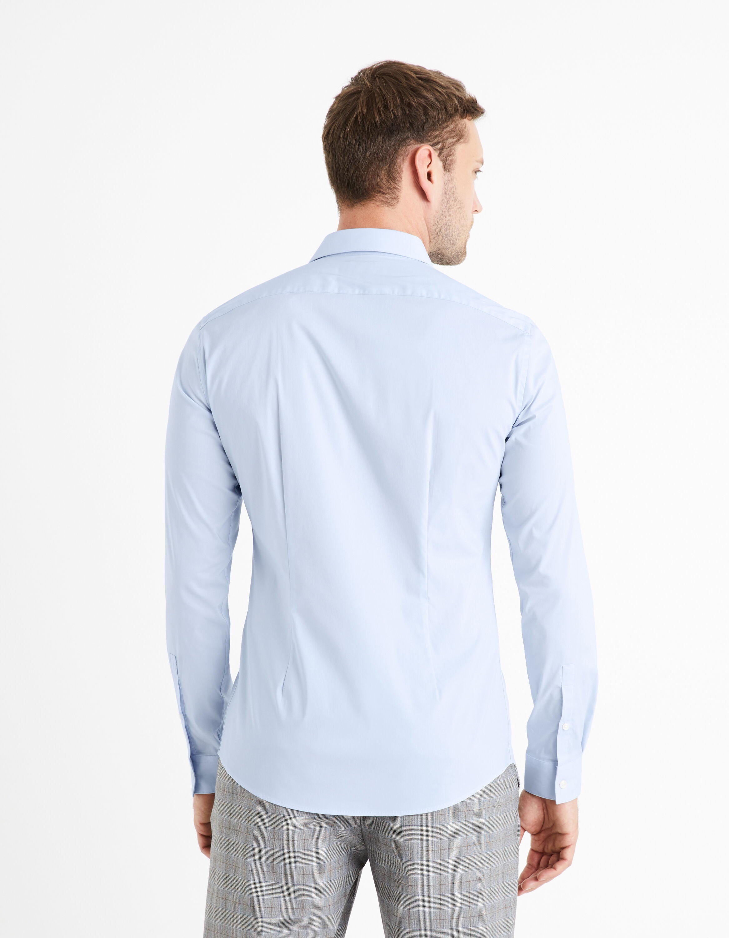 Extra Slim Stretch Cotton Shirt_VAXAVIER_LIGHT BLUE 01_04