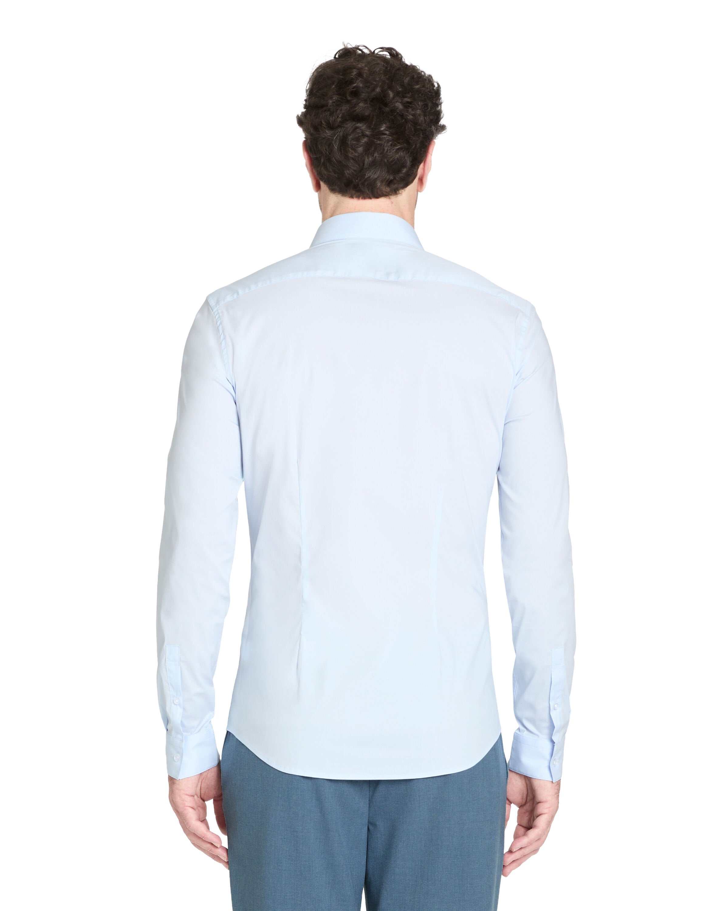 Extra Slim Stretch Cotton Shirt - Light Blue_04