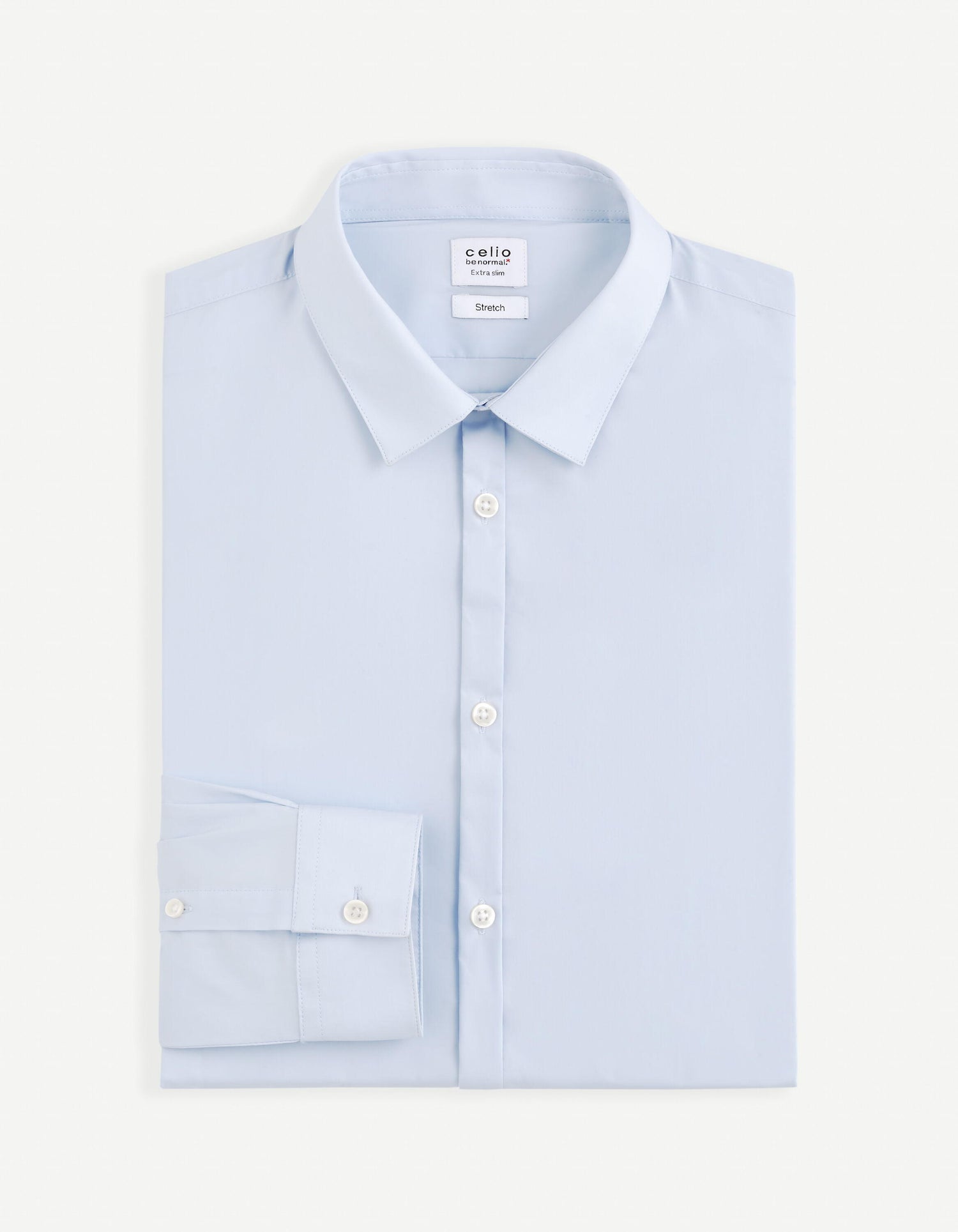 Extra Slim Stretch Cotton Shirt_VAXAVIER_LIGHT BLUE 01_05