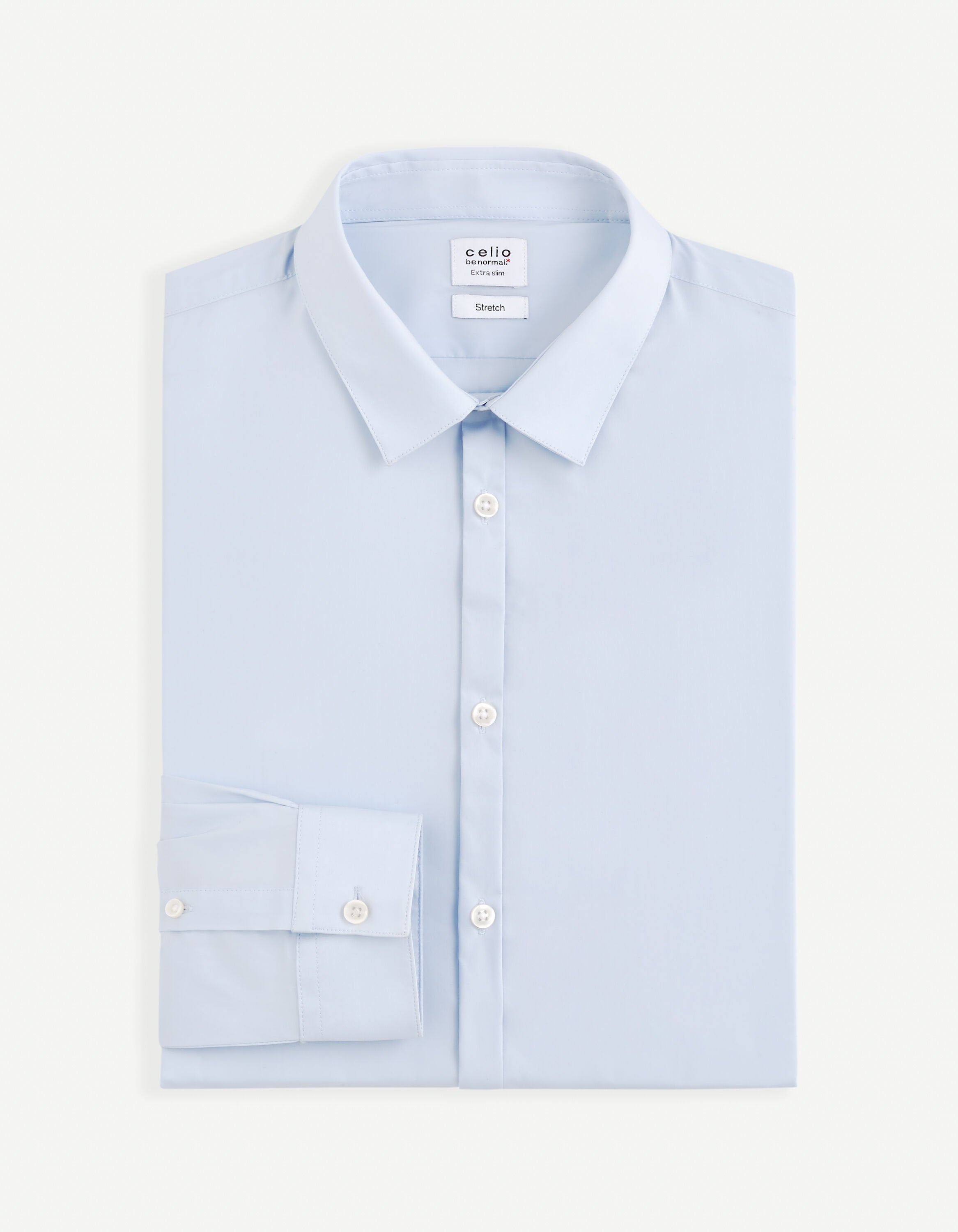 Extra Slim Stretch Cotton Shirt - Light Blue_05