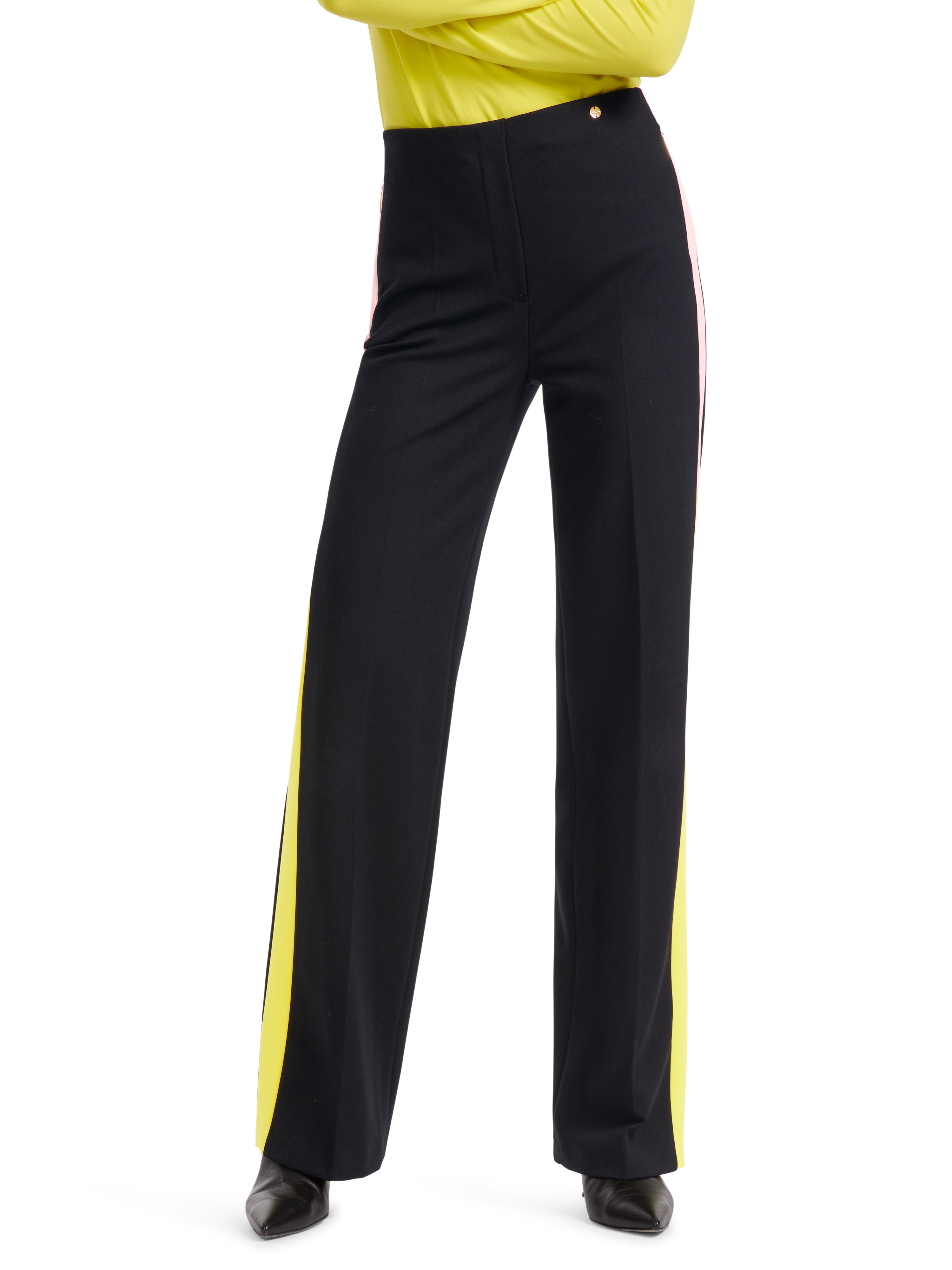 Black Wide Leg Dress Trousers With Drawstrings