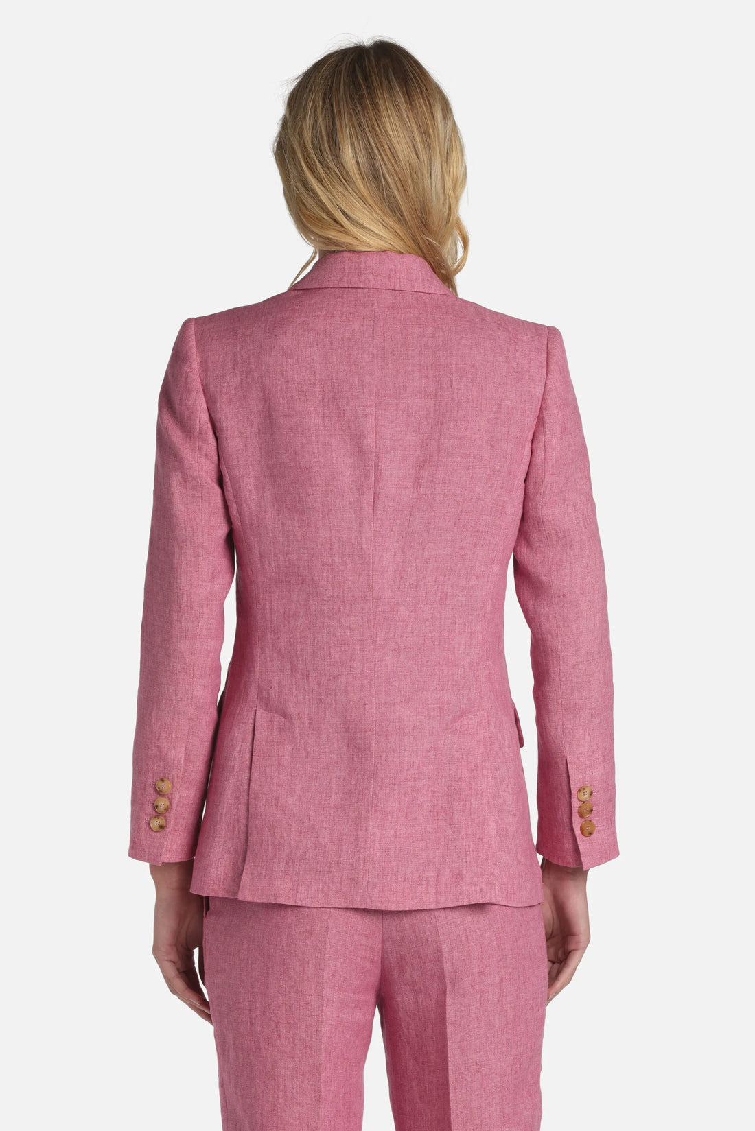 Luisa Spagnoli Rosa Melange Women Vetrate - Classic Linen Blazer SKU: VETRATE_0338 Image 02