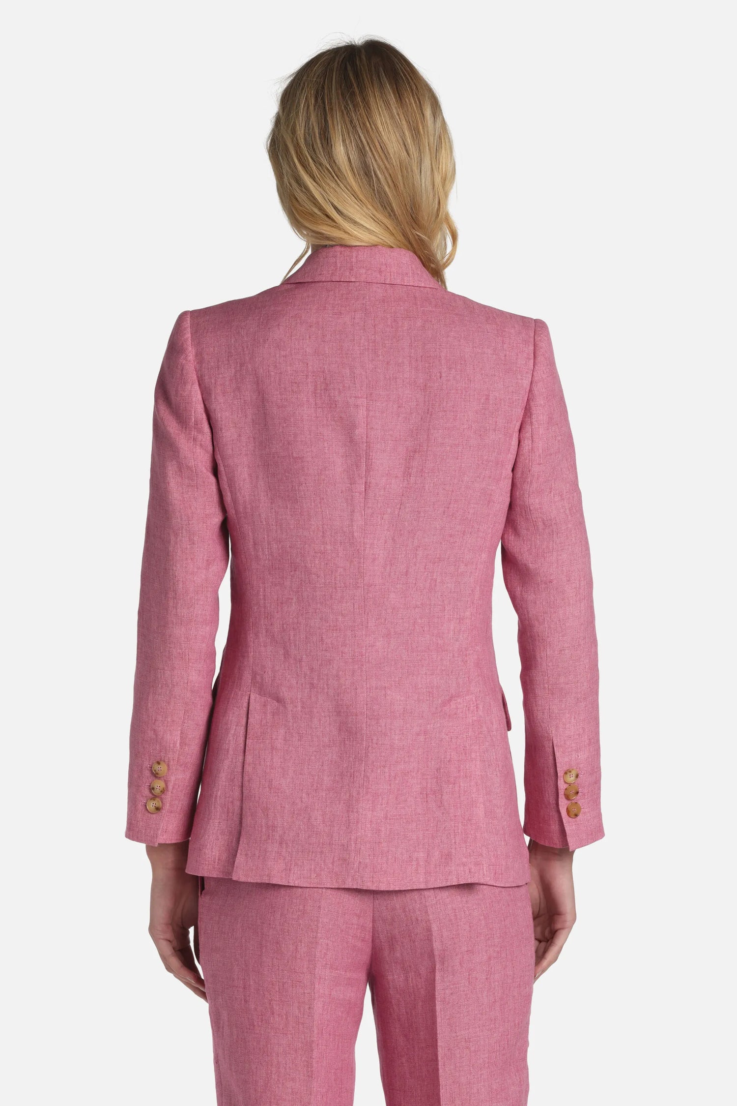 Luisa Spagnoli Rosa Melange Women Vetrate - Classic Linen Blazer SKU: VETRATE_0338 Image 02
