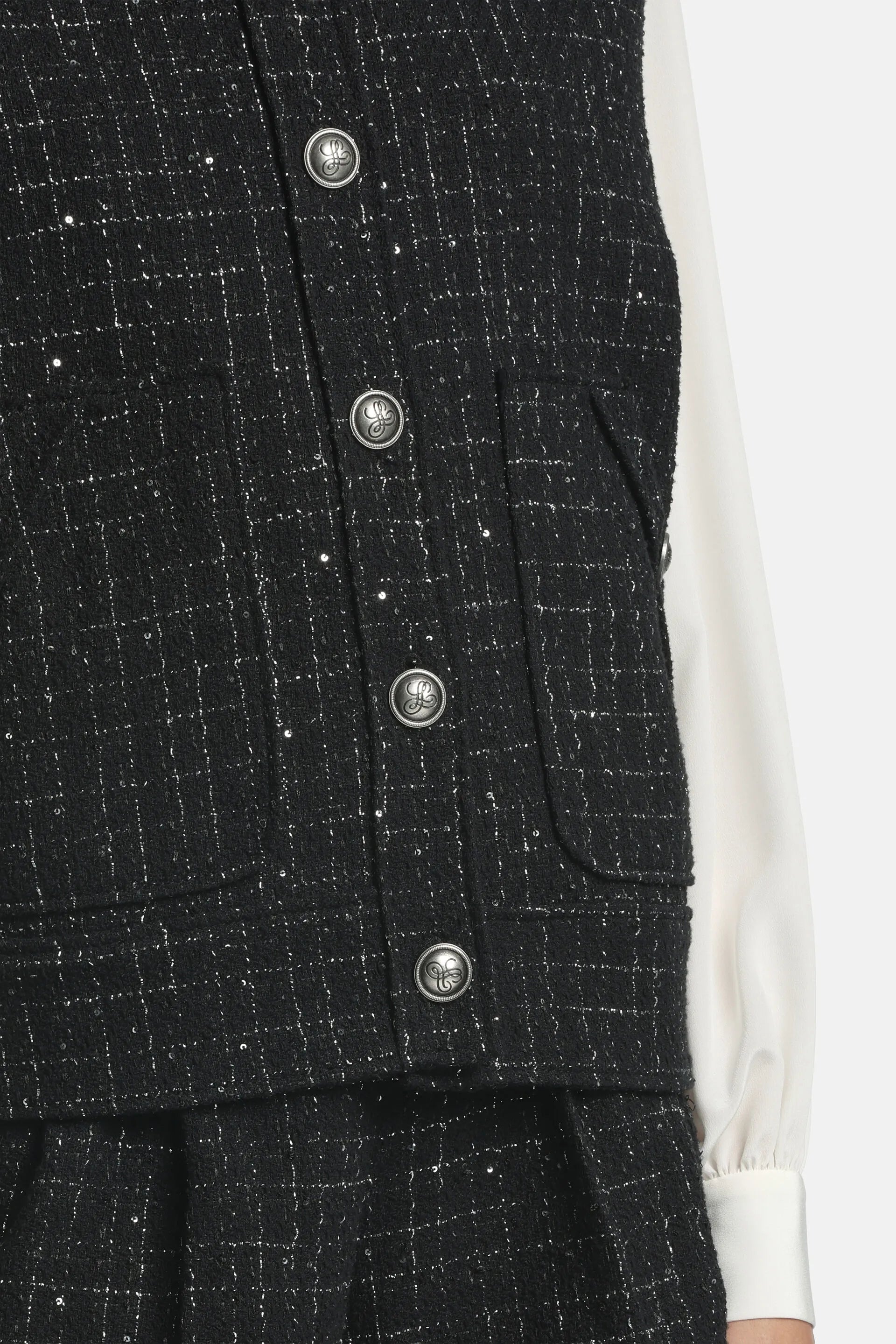 Luisa Spagnoli_Black_Vignolo - Bon-Ton Vest With Lurex Details_VIGNOLO_3062_04