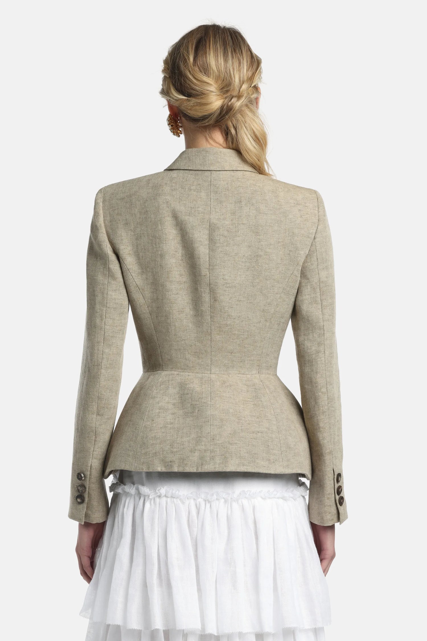 Luisa Spagnoli Pietra Women Vilmars - Linen Blazer - Fashion Show SKU: VILMARS_1121 Image 03