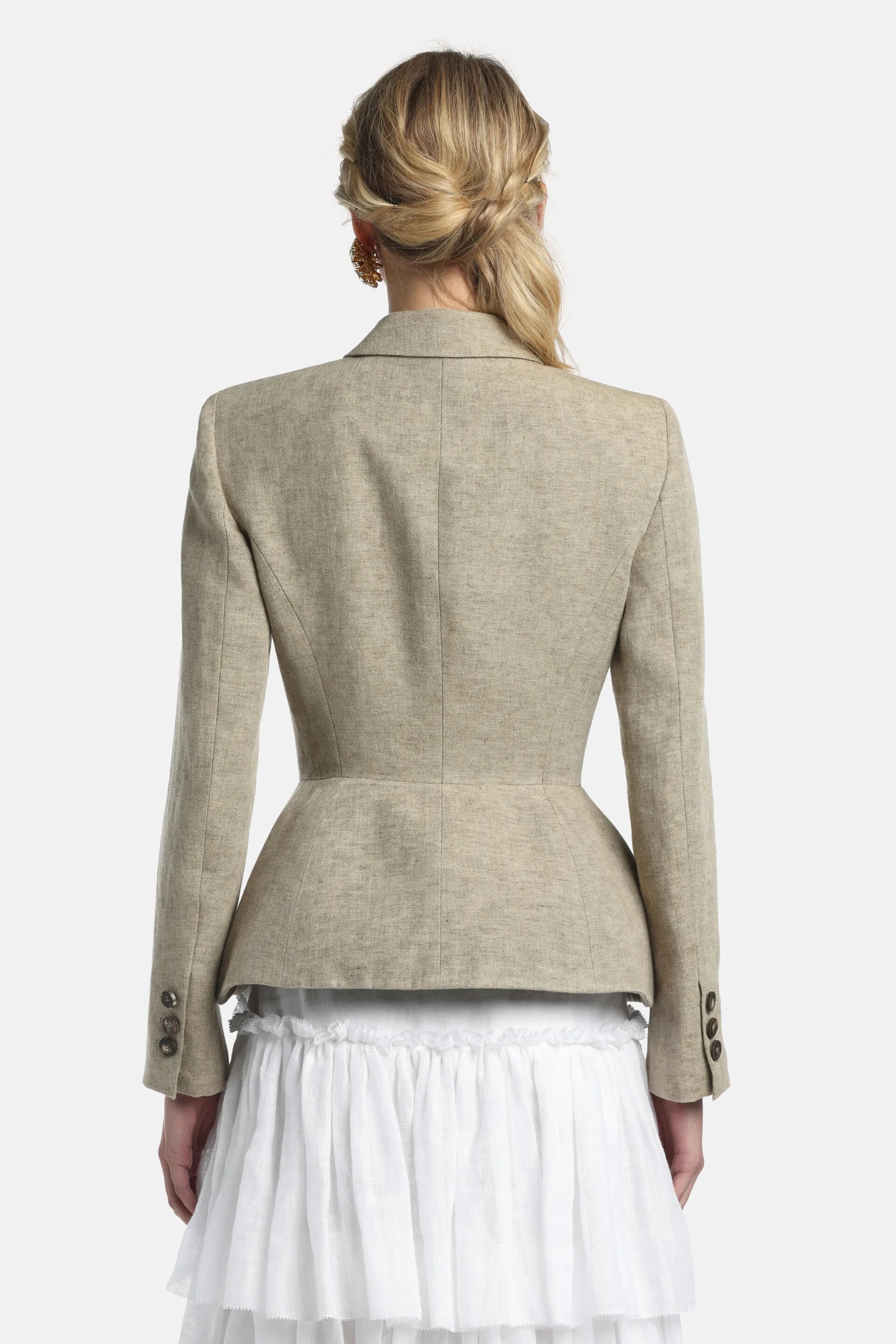 Luisa Spagnoli Pietra Women Vilmars - Linen Blazer - Fashion Show SKU: VILMARS_1121 Image 03