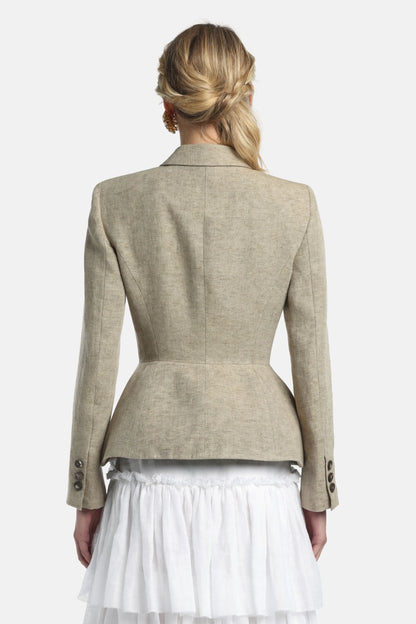 Luisa Spagnoli Pietra Women Vilmars - Linen Blazer - Fashion Show SKU: VILMARS_1121 Image 03