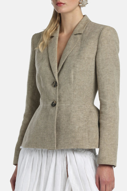 Luisa Spagnoli Pietra Women Vilmars - Linen Blazer - Fashion Show SKU: VILMARS_1121 Image 04