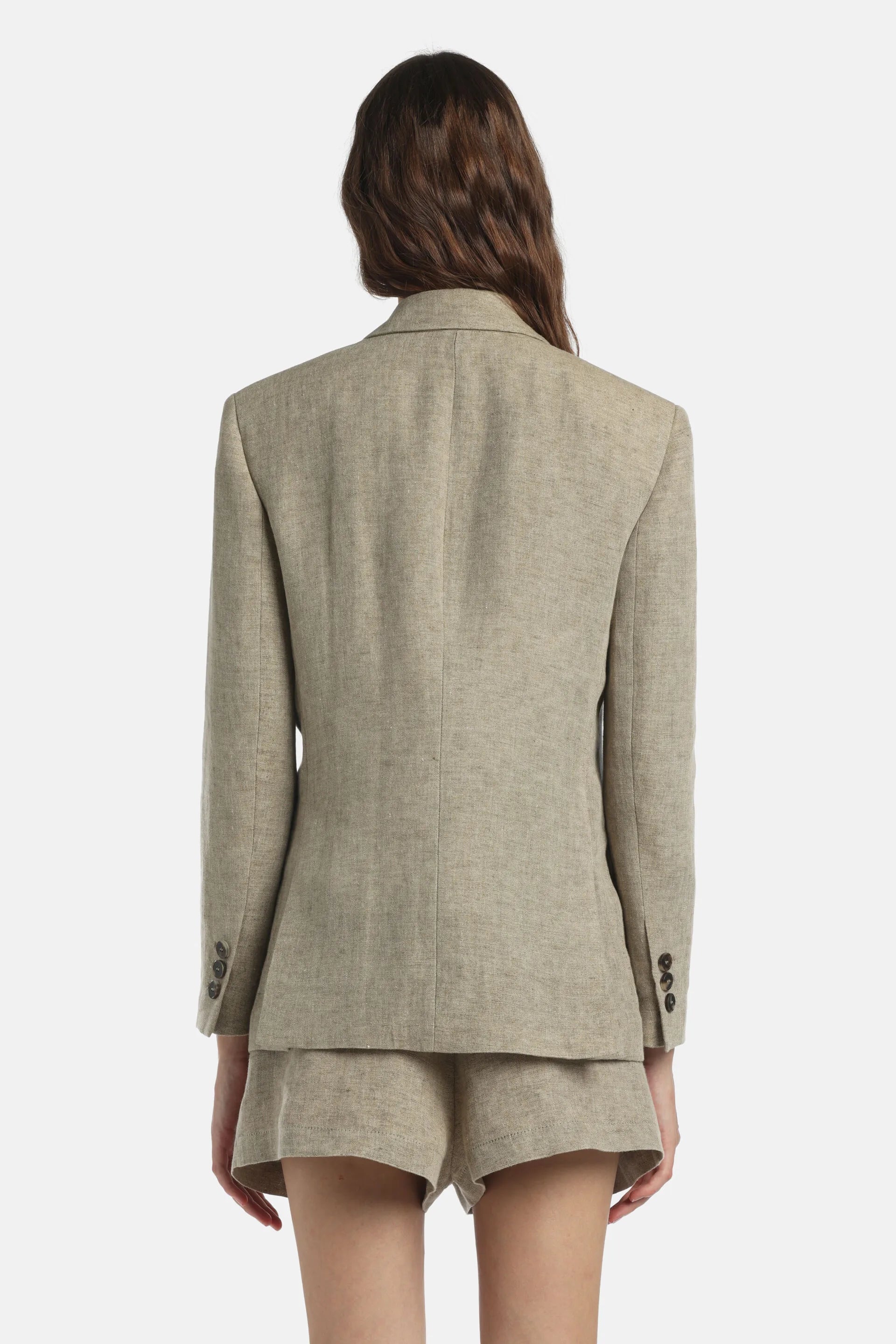 Luisa Spagnoli Pietra Women Vittorio - Double-Breasted Linen Jacket SKU: VITTORIO_1121 Image 02