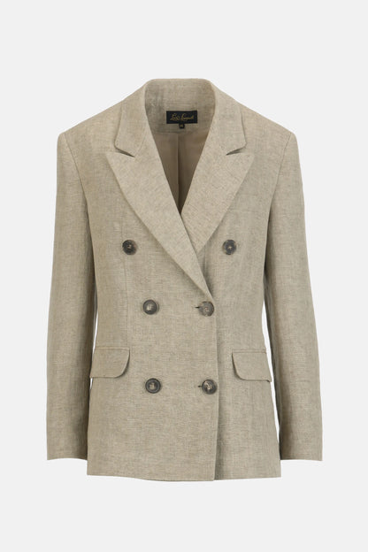 Luisa Spagnoli Pietra Women Vittorio - Double-Breasted Linen Jacket SKU: VITTORIO_1121 Image 06