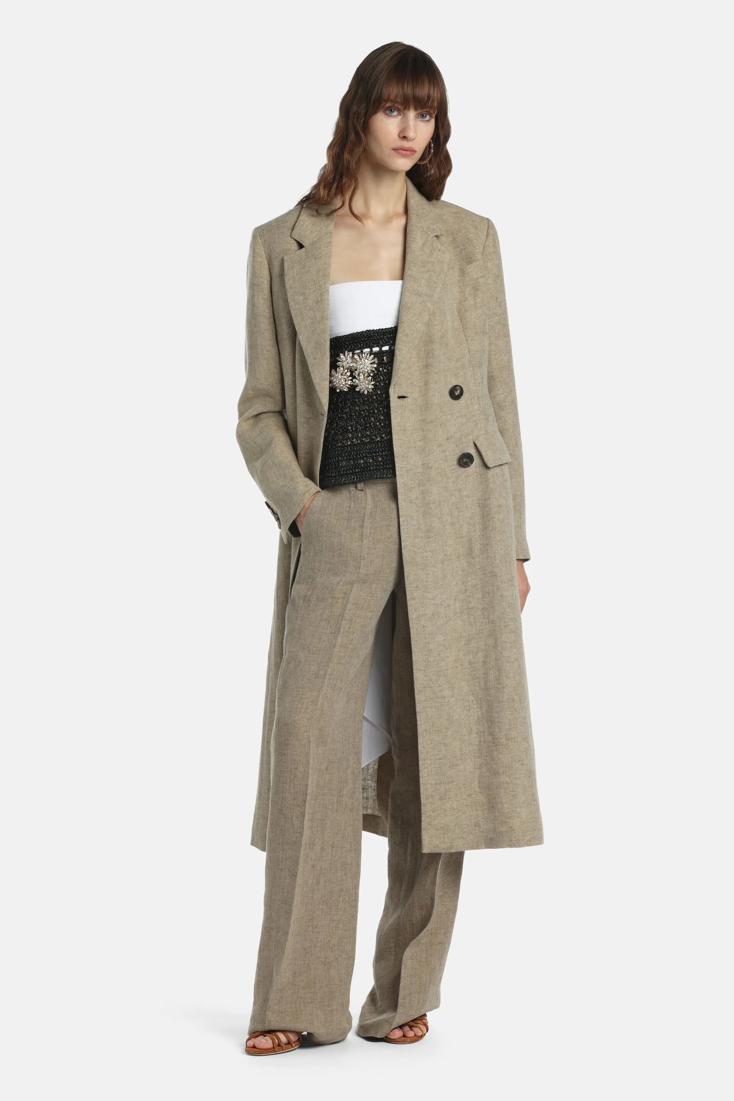 Luisa Spagnoli Pietra Women Vitullia - Double-Breasted Coat - Fashion Show SKU: VITULLIA_1121 Image 01