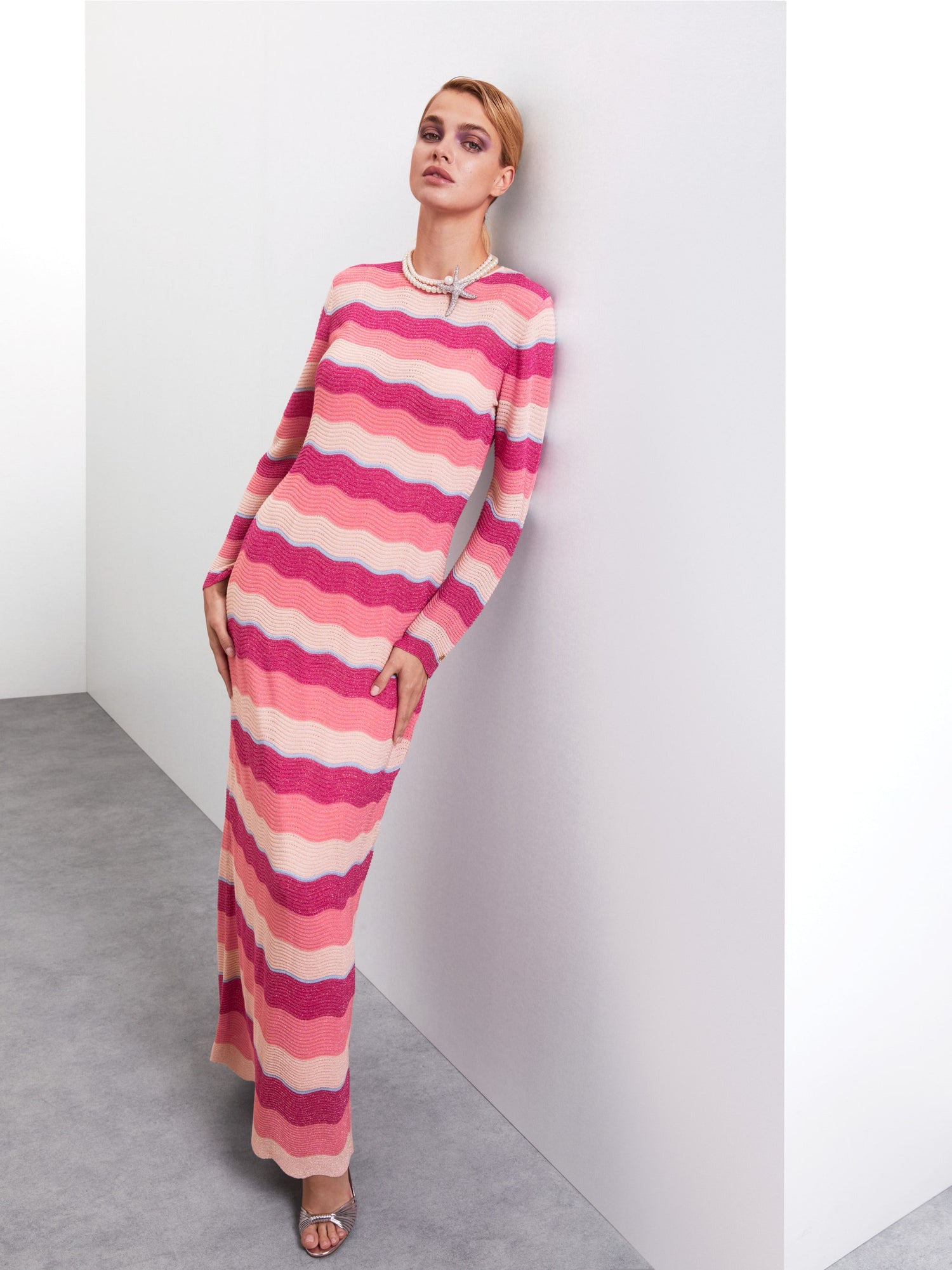wave pattern knit dress Off-White Knit Waves Dress