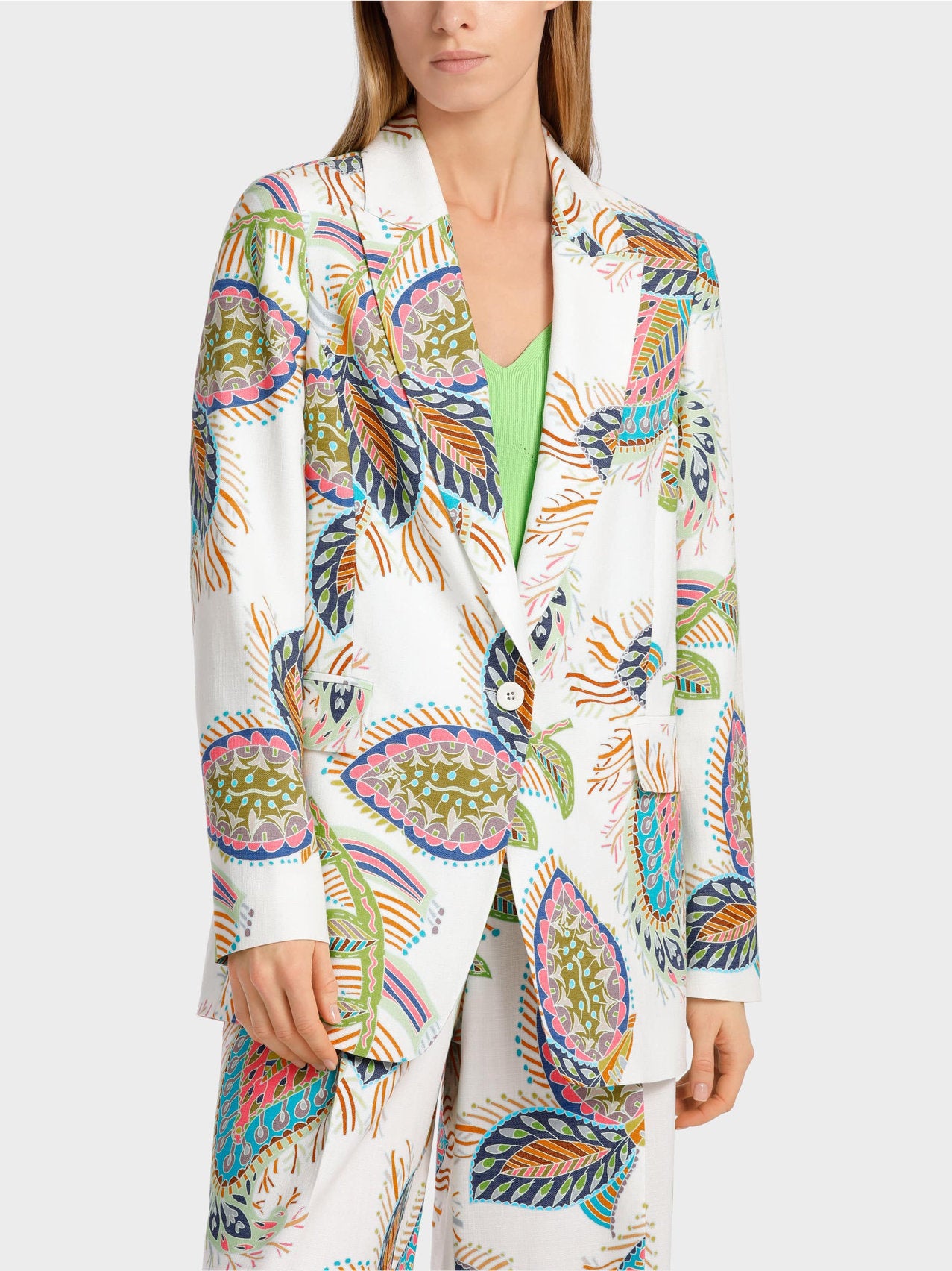 Close Fitting Fancy Leaf Motif Blazer_Wc 34.27 W72_100_05