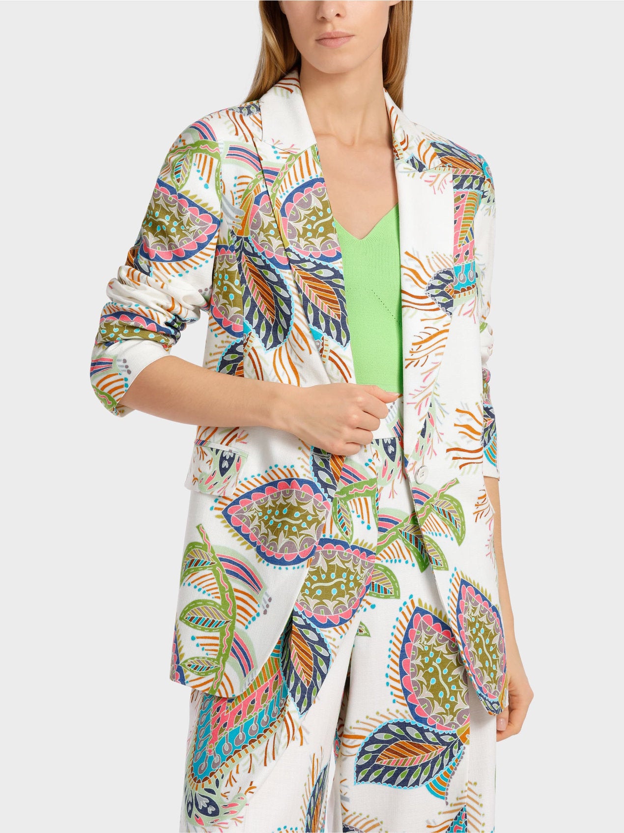 Close Fitting Fancy Leaf Motif Blazer_Wc 34.27 W72_100_06