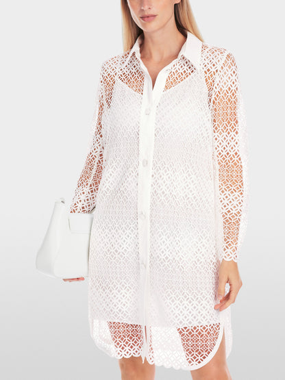 Marc Cain_Short Shirt Dress in Perforated Lace_YC 21.34 W63_100_01