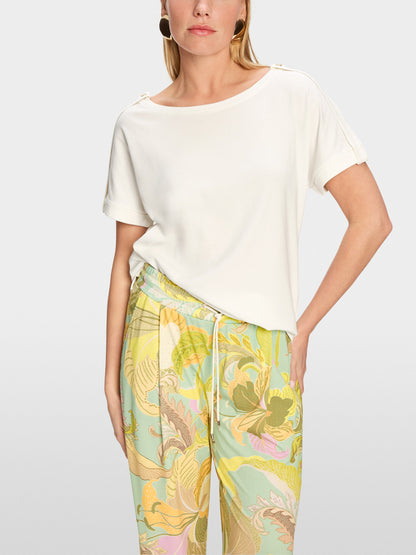 Marc Cain_Plain T-Shirt in Utility Style_YC 48.59 J14_110_01