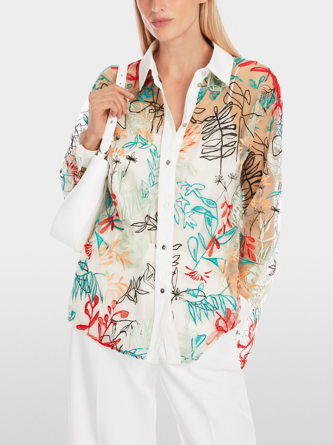 Marc Cain_Oversized Shirt Blouse in Tulle Lace_YC 51.27 J26_504_01