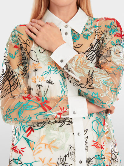Marc Cain_Oversized Shirt Blouse in Tulle Lace_YC 51.27 J26_504_04