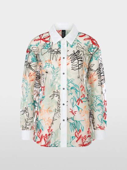 Marc Cain_Oversized Shirt Blouse in Tulle Lace_YC 51.27 J26_504_05