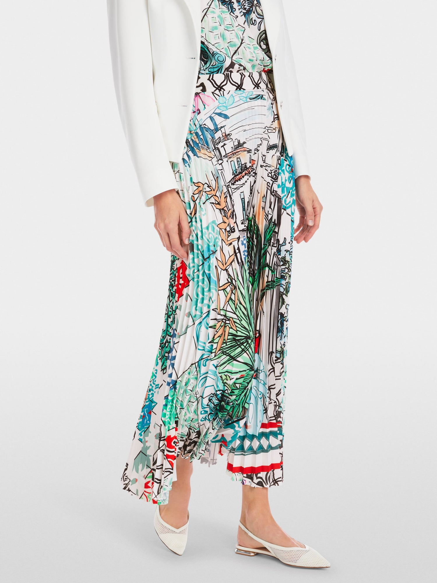 Marc Cain_Pleated Midi Skirt with Print_YC 71.29 W76_504_04